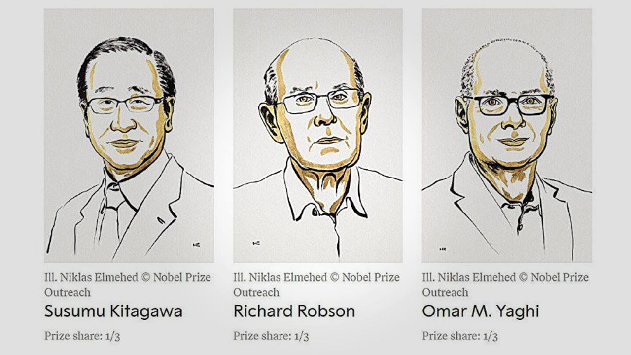نوبل شیمی ۲۰۲۵ به پیشگامان «چارچوب‌های آلی‌ـ‌فلزی» رسید؛ دستاوردی در مرز نانو و طراحی مولکولی