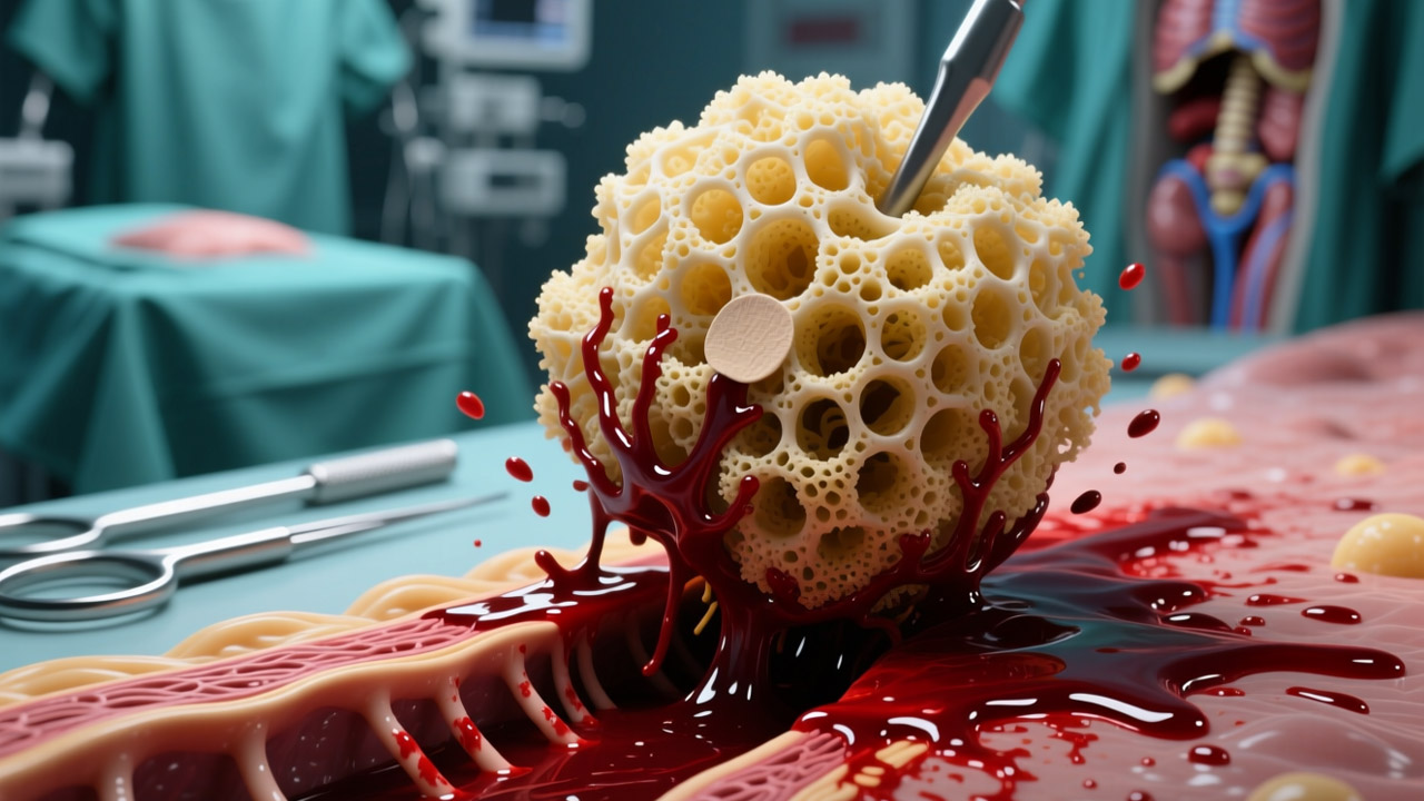 طراحی اسفنج نانویی حاوی سلولز، پلی‌دوپامین و نانورس برای کنترل سریع خون‌ریزی‌های مرگبار